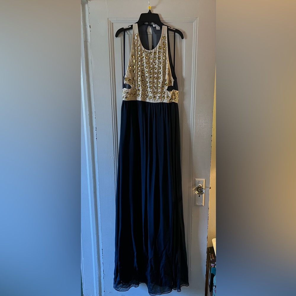 Diane Von Furstenberg Cream Top with Gold Accents